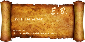 Endl Benedek névjegykártya