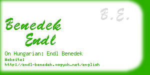 benedek endl business card